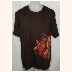 Marc Ecko Mens Brown Sexy Girl Graphic T-Shirt Size 2XL